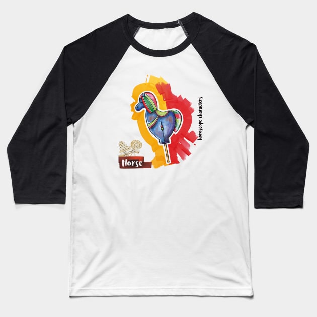 Horse Horoscope Baseball T-Shirt by AriadnaDeRaadt